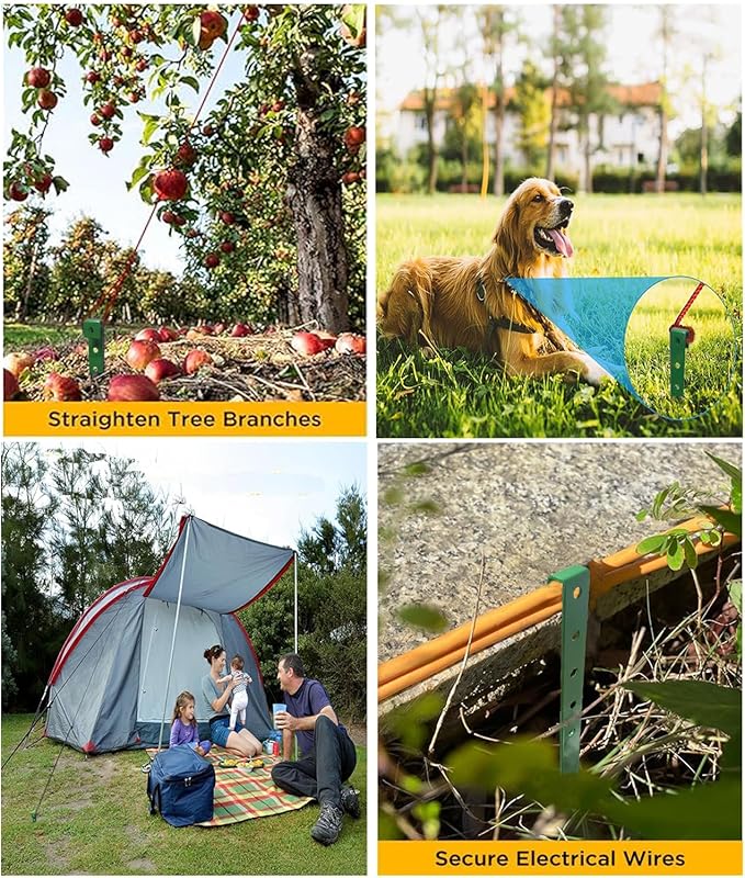 60Pcs Metal Garden Landscape Edging Stakes, Green,10in anchoring Stakes Landscape Anchoring Spikes for Terrace Board,Garden Liner, Landscape Edging Coil,Bender Board,Grass Barrier