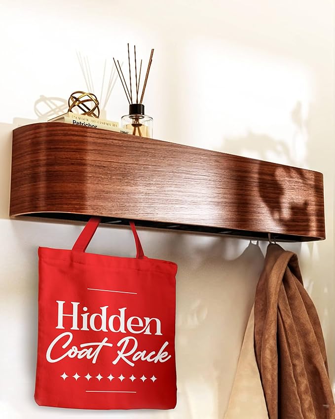 OLEEK Wall Coat Rack - Wall Shelf with Hooks - entryway Hooks - entryway Shelf - Modern Coat Rack - Wooden Coat Rack Wall Mount for Home Decor - Wooden Mount for Home Decor - Jacket Hanger