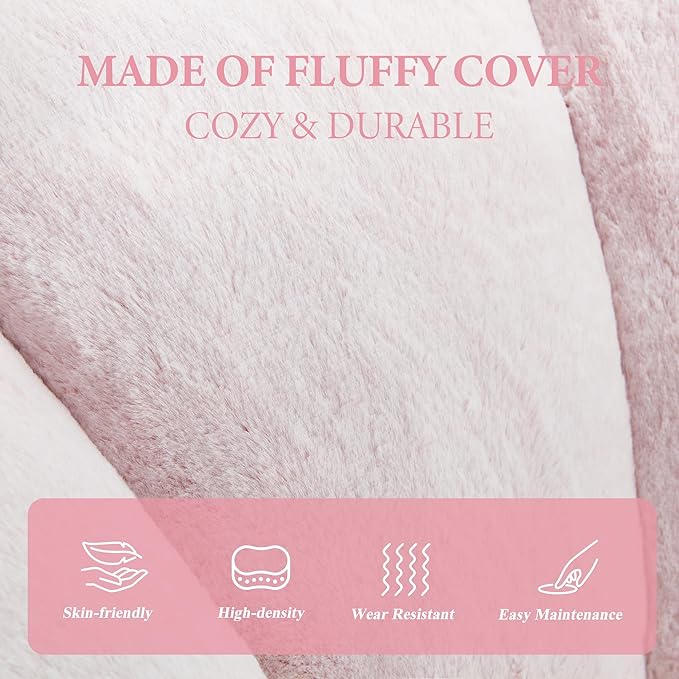 Hobestluk Bean Bag Chairs Large Bean Bag Couch for Adults Stuffed Sofa Chair Comfy Giant Bean Bag Chair with Spacious Design for Reading, Playing or Relaxing (Pink)