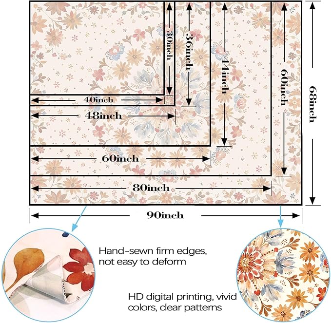 Boho Floral Mandala Tapestry Wall Hanging Watercolor Bohemian Flower Medallion Tapestry Aesthetic Beige Orange Hippie Indian Extra Large Tapestries for Bedroom Living Room Dorm Decor 90 x 68 Inch