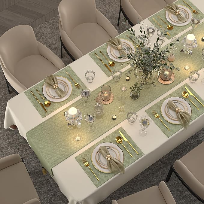 Table Cloth Rectangle Tables Decor 84''x60'' - Waterproof Plain Weave Fabric Table Cover, Wrinkle and Stain Resistant Tablecloth for Kitchen Dining Room Party - Cream