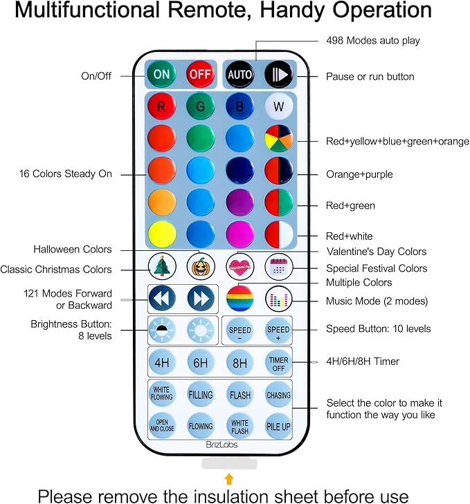 BrizLabs Orange Purple Halloween Lights, 33FT 100 LED RGB Color Changing String Lights with Remote, Dimmable Mini Christmas Light String with Timer for Indoor Outdoor Halloween Thanksgiving Xmas Decor