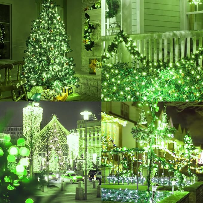 St. Patrick's Day Mini String Lights Green Christmas Lights, 25FT 100 Incandescent Bulbs Green Lights with Green Wire for Christmas Tree, Garland, Indoor & Outdoor St Patricks Day Decoration