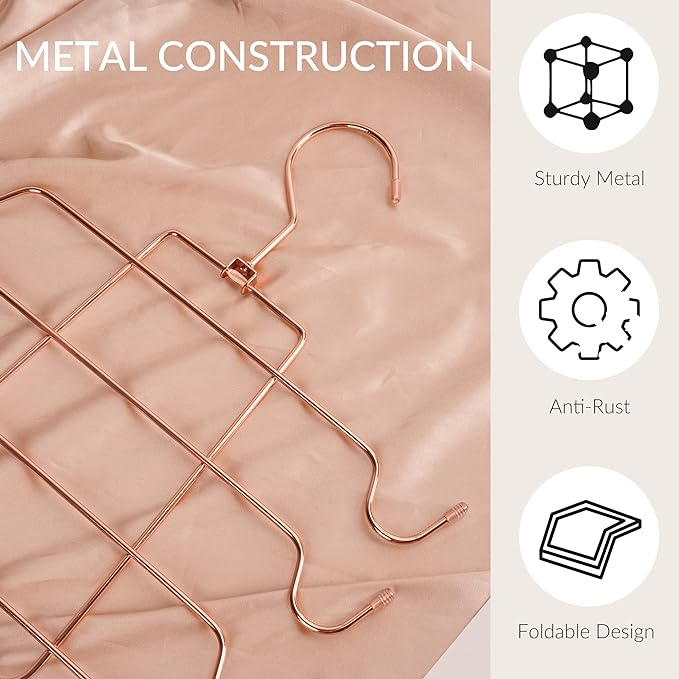 ZEDODIER Tank Top Hanger, Space Saving Bra Hangers, Non-Slip Hanging Sport Bras Holder, Closet Organizers and Storage for Camisoles Tank Tops Bras Ties Swimsuits Strappy Dress, Rose Gold