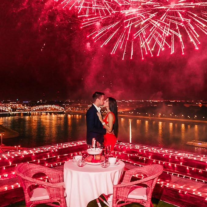 33FT 100 LEDs String Lights Waterproof Fairy Lights 8 Modes with Memory 30V UL Certified Power Supply for Home, Garden, Wedding, Party, Christmas Decoration Indoor Outdoor (Red)