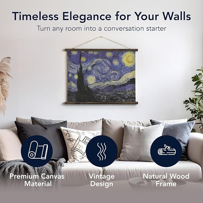 American Art Decor The Starry Night Over the Rhone Tapestry Wall Art by Vincent van Gogh