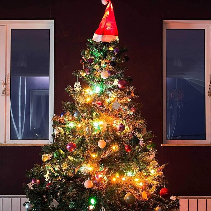 Minetom Clear Christmas Lights 2 Pack 26.5 Feet 100 Counts Mini String Lights Waterproof for Indoor Outdoor Patio Wreath Garden Wedding Party Thanksgiving Holiday Xmas Tree Decorations, Multicolored