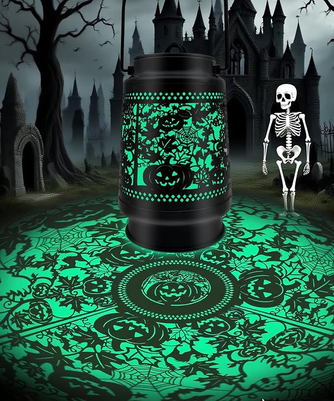 Halloween Decorations Solar Lanterns Outdoor Waterproof Scary Pumpkin Lights for Garden, Patio, Yard, Lawn Porch Halloween Decor Hanging Solar Lights Unique Gifts for Outdoor Decor