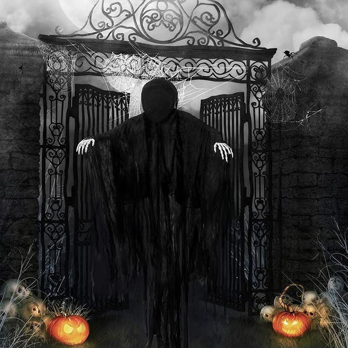 JOYIN 63” Halloween Decorations Outdoor Grim Reaper,Dark Faceless Hanging Ghost Decor in Black Horror Robe for Halloween Yard Tree Graveyard Hanging Decorations Haunted House Outside Decor