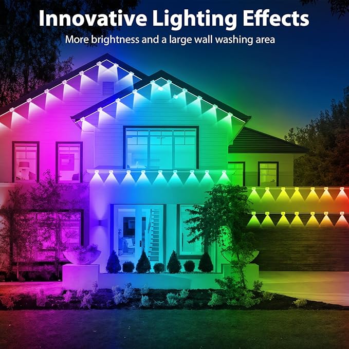 500FT Permanent Outdoor Lights Waterproof with Smart App Control Remote,DIY Scene Modes,Music Sync hronization,Eaves Lights for Garden Decor,Deck,Christmas