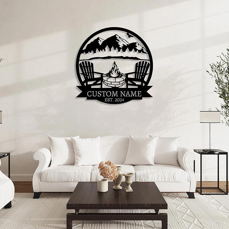 Personalized Camping Signs | Custom Metal Sign | Custom Mountain Campfire Sign | Custom Signs Outdoor Metal | Family Name Sign | Personalized Campfire Name Sign | Metal Wall Art | Camping Signs
