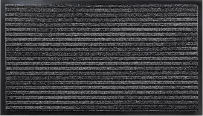 Yimobra Front Door Mat Outdoor Indoor Entrance, 100% Waterproof All-Season All Weather Doormat, Welcome Matt Outside Entry, Non Slip, Low Profile, Heavy Duty Patio Porch Floor Mats,47 x 24,Grey