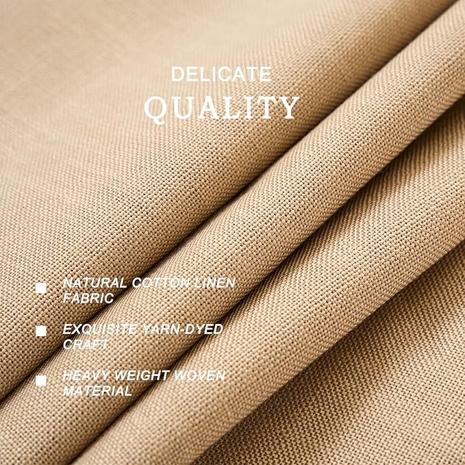 Rustic Cotton Tablecloth Craft Fringed Farmhouse Table Cloths Burlap Table Cloth for Kitchen Dining Rectangle Table (55x70 Inch, Beige)