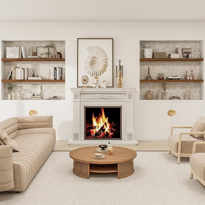 Wide Floating Shelves for Wall 12 Inch Deep, 48" X 12" X 2" Floating Shelf, 2 Inch Thick Shelf for Bathroom Bedroom Kitchen Book Room, Heavy Duty 75lbs Shelves for Farmhouse Decor Set of 2, Walnut