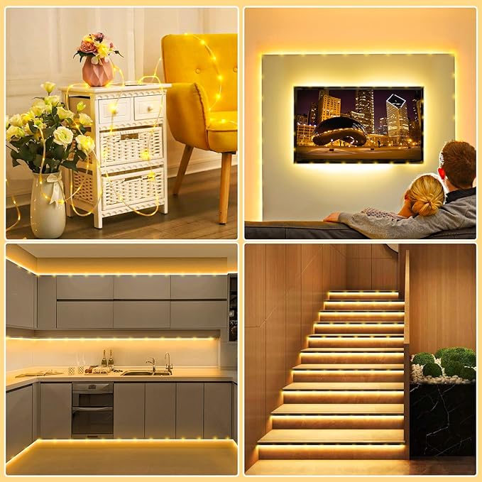 Rope Lights for Outside, 66FT 200 LED Christmas Lights Outdoor with 8 Modes Waterproof, Connectable Warm White String Lights for Indoor, Bedroom, Tree, Garden, Backyard, Patio, Pool Decorations