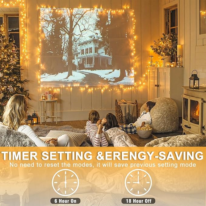 82ft 250 LED Christmas Lights Outdoor, Warm White Christmas Lights 8 Modes Clear Wire, Connectable Twinkle Fairy String Light Plug in for Indoor Bedroom Wedding Classroom Tree Decorations