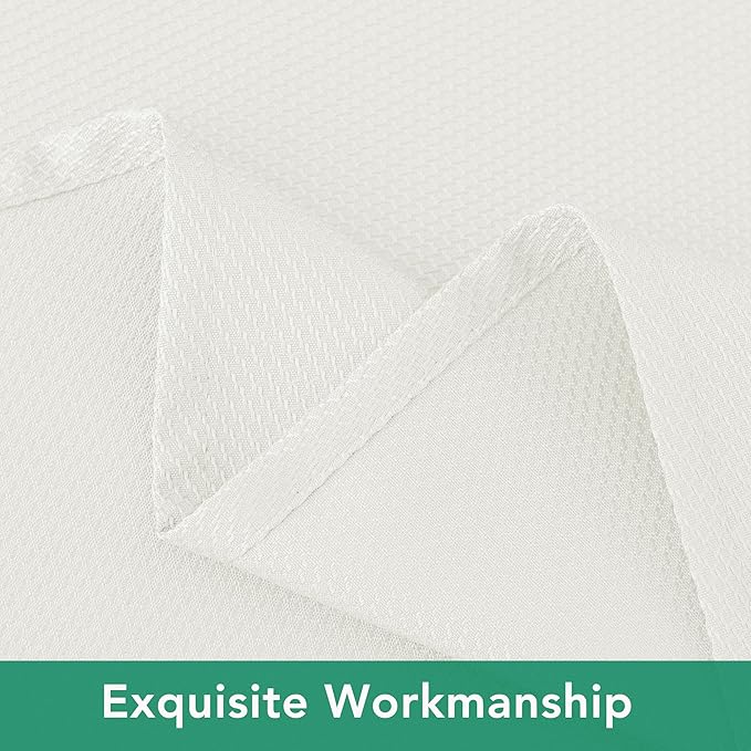 Biscaynebay Textured Fabric Square Tablecloths 70x70 Inches, Ivory Water Resistant Card Table Cloth Folding Table Cover for Dining, Kitchen, Wedding and Parties etc. Machine Washable