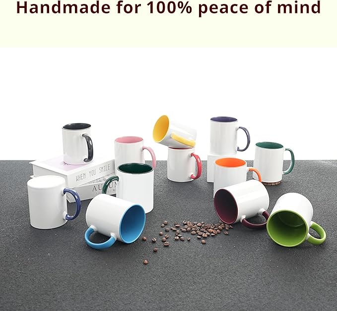 12-Pack 11oz Sublimation Blanks Mugs, White Ceramic Coffee Cups in white gift box, Bulk Set with Gift Boxes, for Heat Press Designs