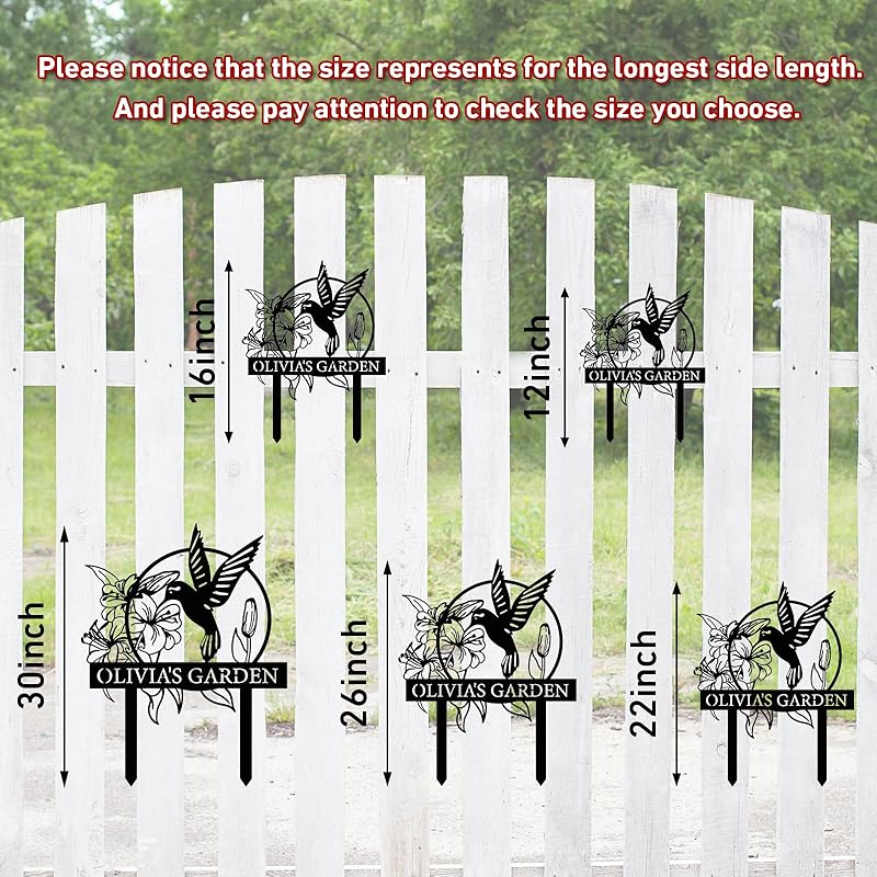 Personalized Garden Signs | Garden Stake Metal Sign | Custom Garden Sign | Customized Bird Garden Name Sign Yard Sign| Garden Signs Decorative Outdoor | Personalized Camping Gifts