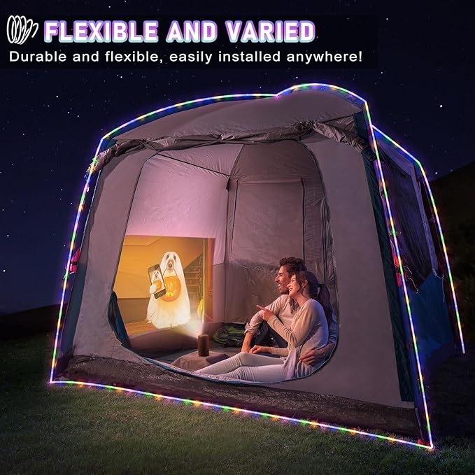 66FT 200 LED Rope Lights for Outside, Plug In Rope Lights Outdoor Waterproof with 8 Modes, Connectable Clear Tube Light for Indoor Bedroom Camping Garden House Party Decoration - Pastel Multicolor