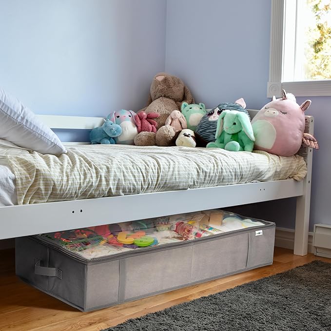 Closet Organizers and Storage - Maximize Space with Under Bed Storage Containers & Clothes Storage - Ideal Closet Organizer, Toy Storage Organizer & Underbed Storage (Grey, 4 Pack)