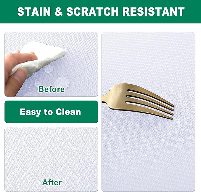 Biscaynebay Textured Fabric Round Tablecloths 90", White Water Resistant Table Cloths Circle Folding Table Covers Linen for Dining, Kitchen, Wedding and Parties etc.