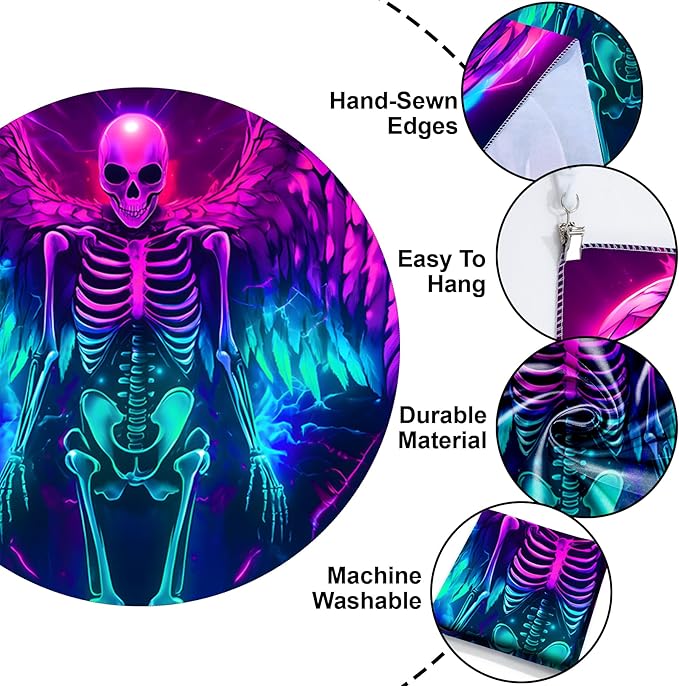 Blacklight Tapestry,WingTapestry Glow In The Dark,UV Reactive Black Light Upright Posters Wall Hanging for Bedroom Dorm Living Room Backdrop Decor (wing13, 79L" x 59W")