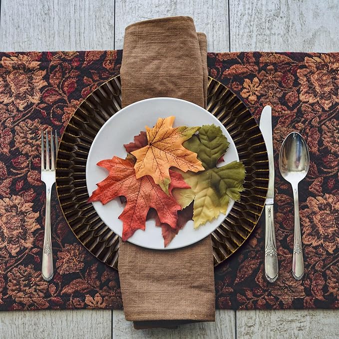 13" Black Chargers for Dinner Plates, Decorative Charger Plates, Plastic Charger & Service Plate 6 Pack Table Setting Bulk Wedding, Thanksgiving, Festival