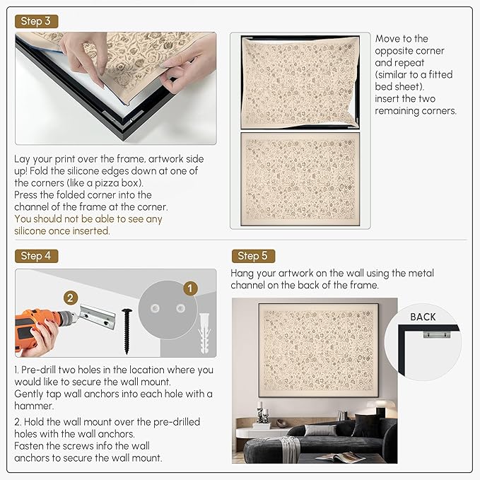 SIGNWIN 36"x46" Extra Large Framed Wall Art Vintage Botanical Sketch with Detailed Floral Pattern, Classic Nature Illustration for Home Living Room Bedroom Decor (Frame Assembly Required)