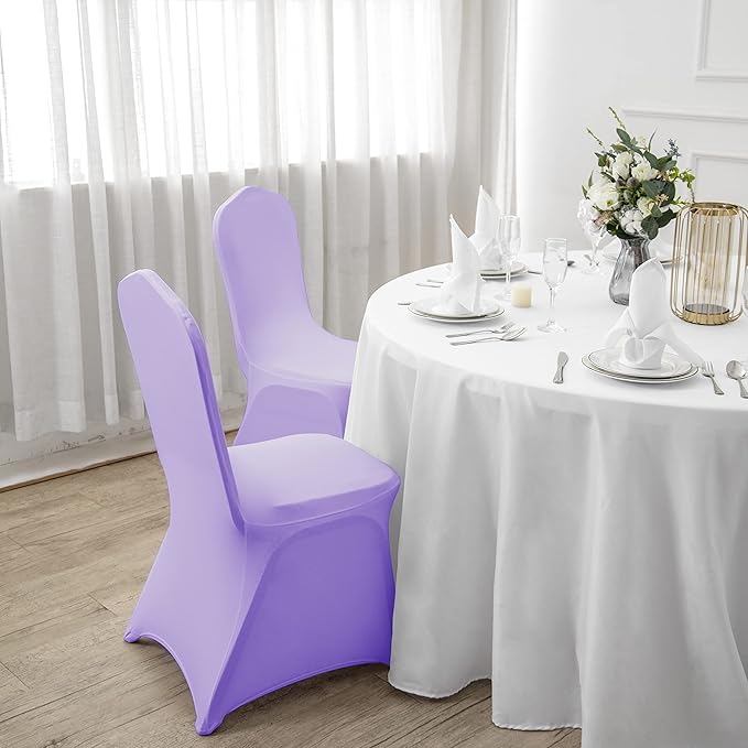 SUPERO Waterproof Spandex Chair Cover 12PCS, Stretch Dining Chair Covers, Polyester Outdoor Chair Covers, Protector Stretch Chair Cover for Party Universal, Banquet, Wedding Event, Hotel(Lavender)