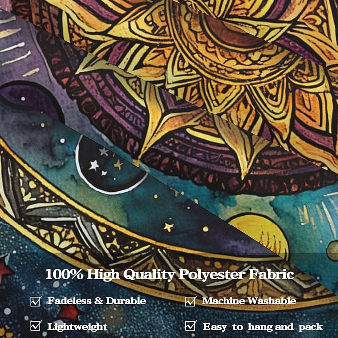 Lunerfex Mandala Solar System Tapestry Boho Tapestry for Bedroom Galaxy Tapestries Wall Hanging Living Room Wall Art and Home Decor 60x80