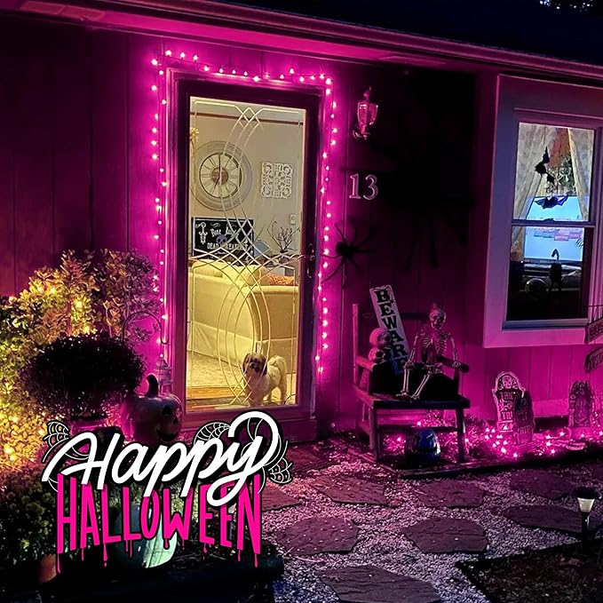 Purple Halloween Lights Outdoor,50 Count Incandescent Bulb Waterproof Fairy Lights,13FT UL Certified Mini String Lights for Holiday Decorations, Christmas,Halloween,Party, Xmas, Yard,Patio