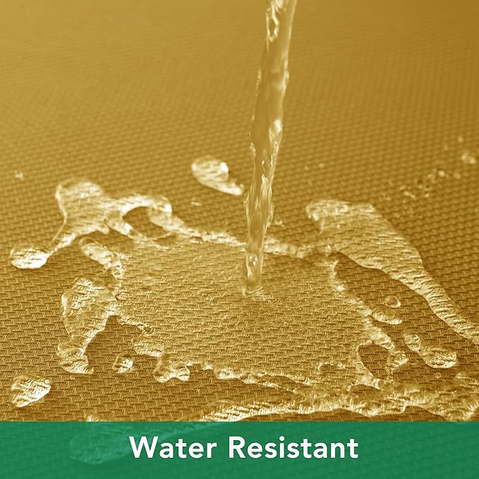 Biscaynebay Textured Fabric Rectangle Christmas Tablecloths 90x156 Inch, Gold Water Resistant Tablecloths for Dining, Kitchen, Wedding, Parties etc. Machine Washable