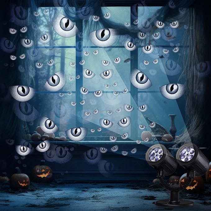 Halloween Lights Projector, Halloween Decorations Lighting Projector, with Timer Led Grey Evil Devil Eyes Light, for Holiday Party Garden Patio Yard Outdoor Indoor Landscape Decor