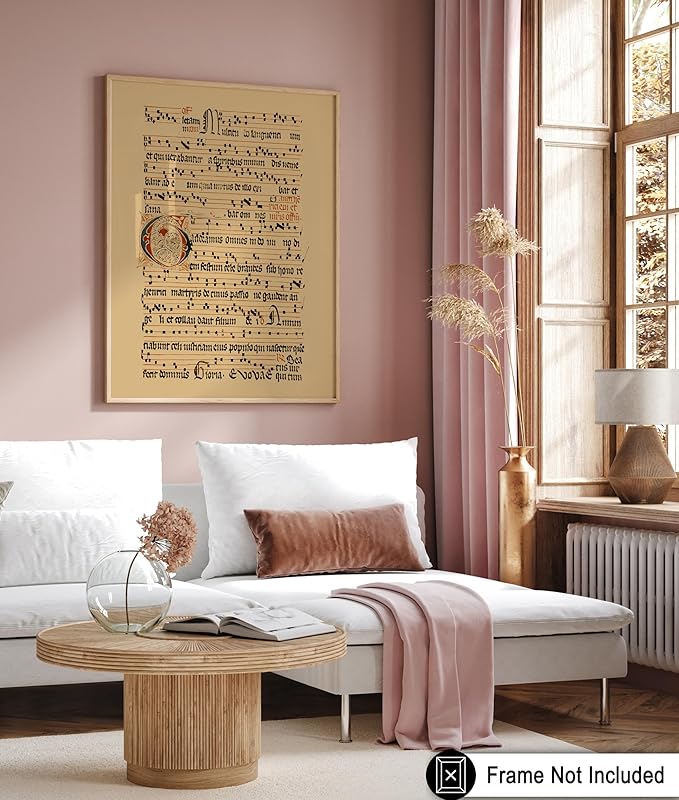 Poster Master Vintage Hymnal Poster - Retro Music Print - Gift for Artist, Friend - Graduale Aboense, Gregorian Chant Manuscript, Score - Wall Decor for Living Room, Bedroom, 18x24 Unframed Wall Art