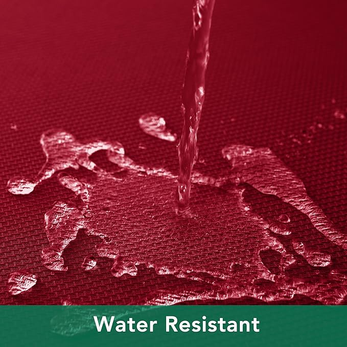 Biscaynebay Textured Fabric Christmas Round Table Cloth 90", Red Water Resistant Spill Proof Folding Table Covers for Dining, Kitchen, Wedding & Parties Machine Washable