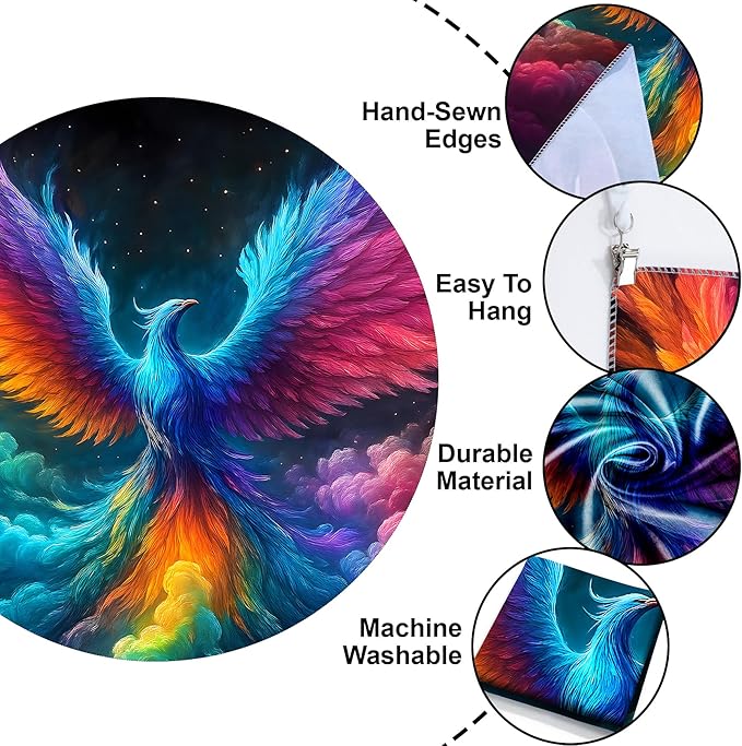 Blacklight Tapestry,WingTapestry Glow In The Dark,UV Reactive Black Light Upright Posters Wall Hanging for Bedroom Dorm Living Room Backdrop Decor (wing17, 90L" x 70W")