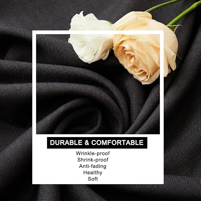 Table Cloth Rectangle Table-Rustic Cotton Tablecloth Craft Fringed Farmhouse Table Cloths for Kitchen Dining (55x102 Inch, Black)