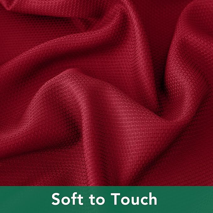 Biscaynebay Textured Fabric Christmas Square Tablecloths 54x54 Inches, Red Water Resistant Spill Proof Tablecloths for Dining, Kitchen, Wedding and Parties, Machine Washable