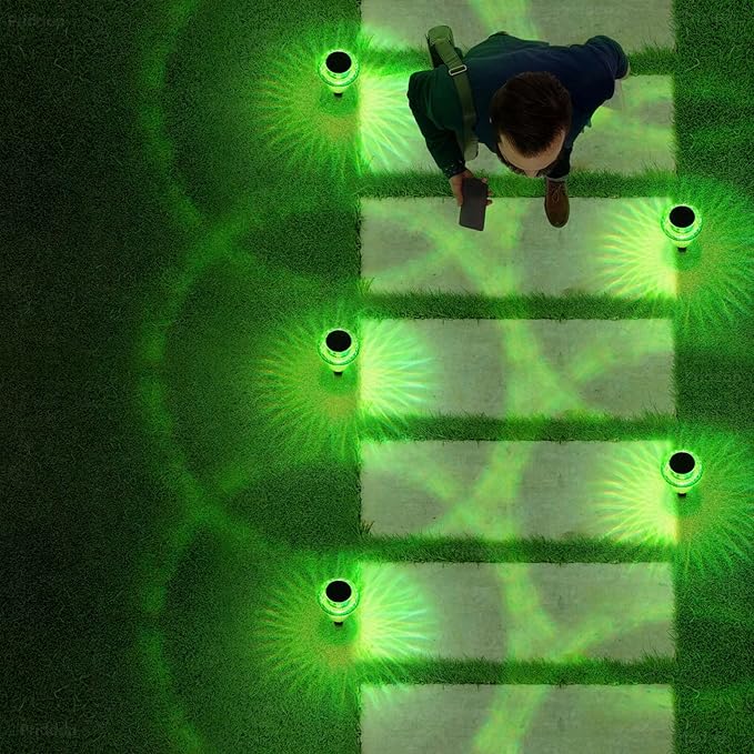 Halloween Solar Lights Outdoor 8 Pack Green LED Waterproof Mushroom Outside Lights for Yard Garden Patio Pathway Walkway Landscape Halloween Decorations