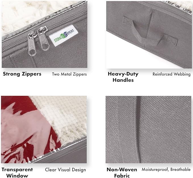 Closet Organizers and Storage - Maximize Space with Under Bed Storage Containers & Clothes Storage - Ideal Closet Organizer, Toy Storage Organizer & Underbed Storage (Grey, 2 Pack)