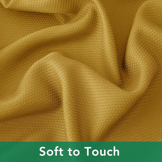 Biscaynebay Textured Fabric Christmas Square Table Cloth 90x90 Inches, Gold Water Resistant Tablecloths for Dining, Kitchen, Wedding and Parties etc. Machine Washable