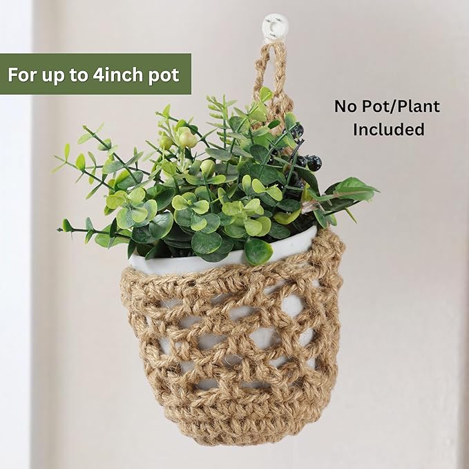 3PK Wall Planters for Indoor Plants, Macrame Plant Hanger | Wall Planter, Plant Hanger, Hanging Planter (3PK, for 4 inch Pot)