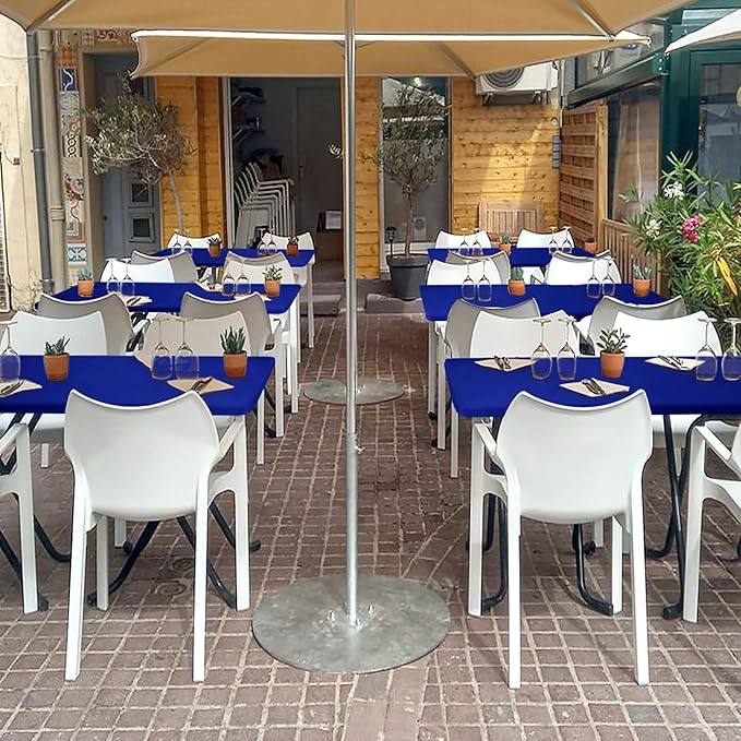 Fitted Tablecloth for 8 Foot Rectangle-6 Pack Royal Blue Elastic Outdoor Picnic Table Cover-Spandex Stretch Folding Table Cloths 8ft for Camping Dining Room Patio Kitchen Banquet Party