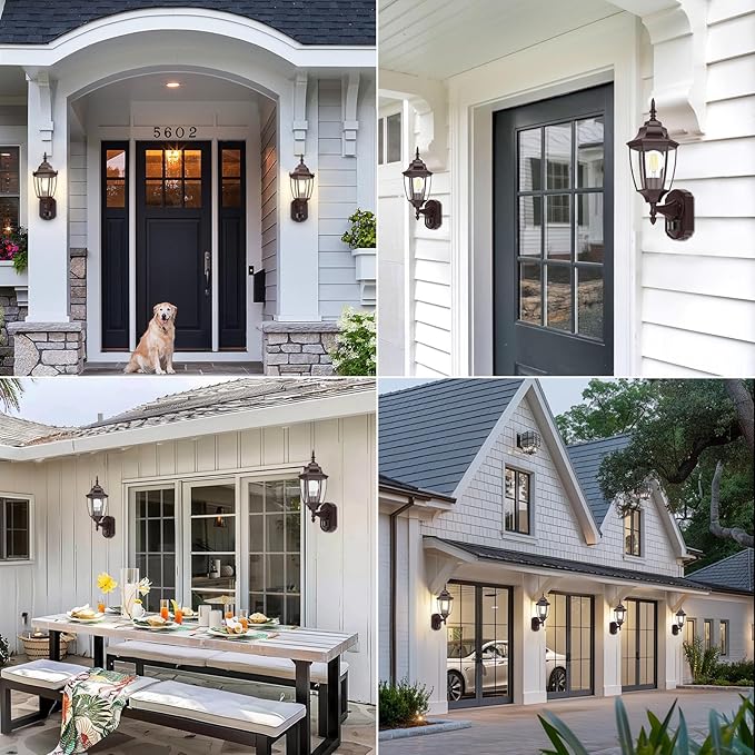 Lamomo Outdoor Wall Sconce, Dusk to Dawn Motion Sensor Bronze Outdoor Light Fixture Wall Mounted, Exterior Aluminum Waterproof Porch Lights for Patio Front Door Garage (1 Pack)