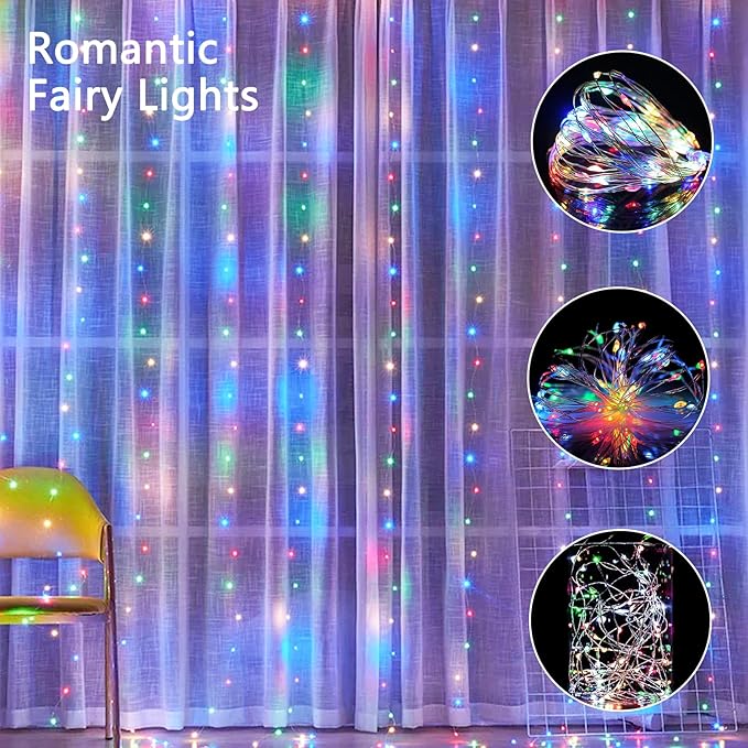 4 Pack Fairy Lights Battery Operated with Remote Control Timer, 26 FT 80 LED String Lights Outdoor Indoor, 8 Mode Twinkle Lights for Christmas Party Wedding Birthday Bedroom Decorations (Multicolor)