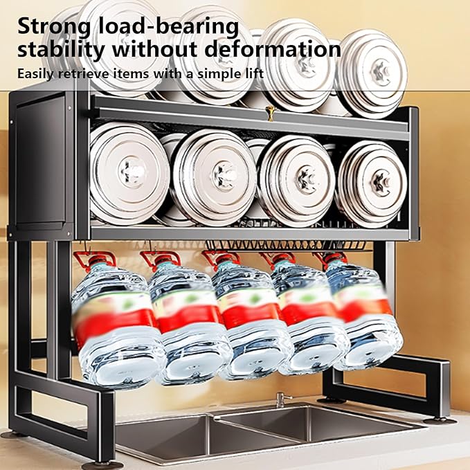 Home Furnishing Over The Sink Dish Drainer Drying Rack 3 Tier Over Sink Dish Rack for,oversink Dish Dry Rack,Space Saving Dish Drying Rack,Kitchen Sink Organizer countertop(White,105cm/41.3in)