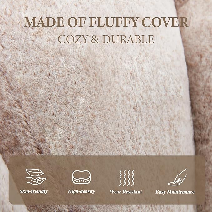 Hobestluk Bean Bag Chairs Large Bean Bag Couch for Adults Stuffed Sofa Chair Comfy Giant Bean Bag Chair with Spacious Design for Reading, Playing or Relaxing (Brown)