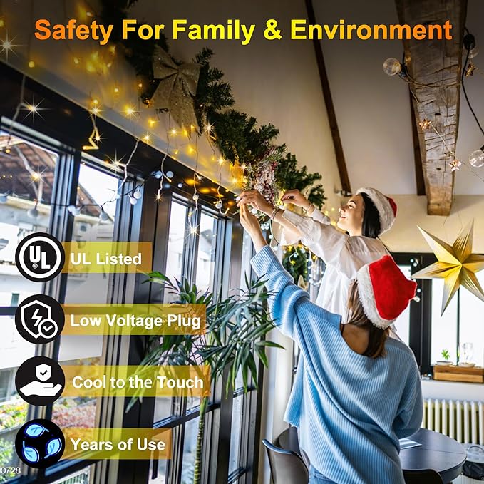 792 LED Christmas Outdoor Lights with 176 Drops, 82ft Hanging Curtain Lights 8 Modes, Christmas Fairy Lighs with Timer & Memory for House Roof Holiday Wedding Christmas Decor (Warm White)