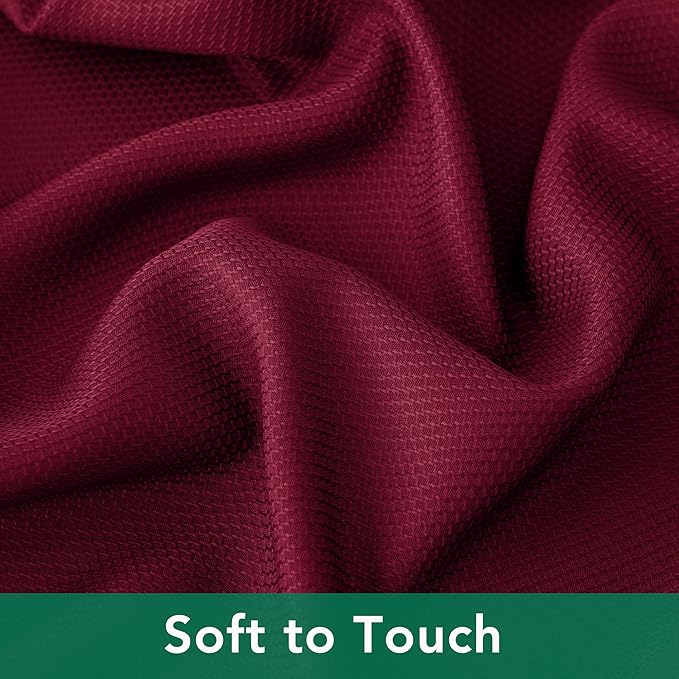 Biscaynebay Textured Fabric Christmas Square Tablecloths 54x54 Inches, Burgundy Water Resistant Tablecloths for Dining, Kitchen, Wedding, Parties etc. Machine Washable